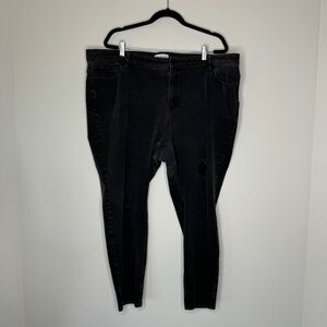 Lane Bryant Grey Distressed Skinny Jeans 26